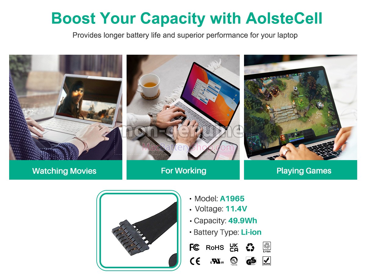 Apple MacBook Air 13.3 inch A1932(EMC 3184) battery replacement