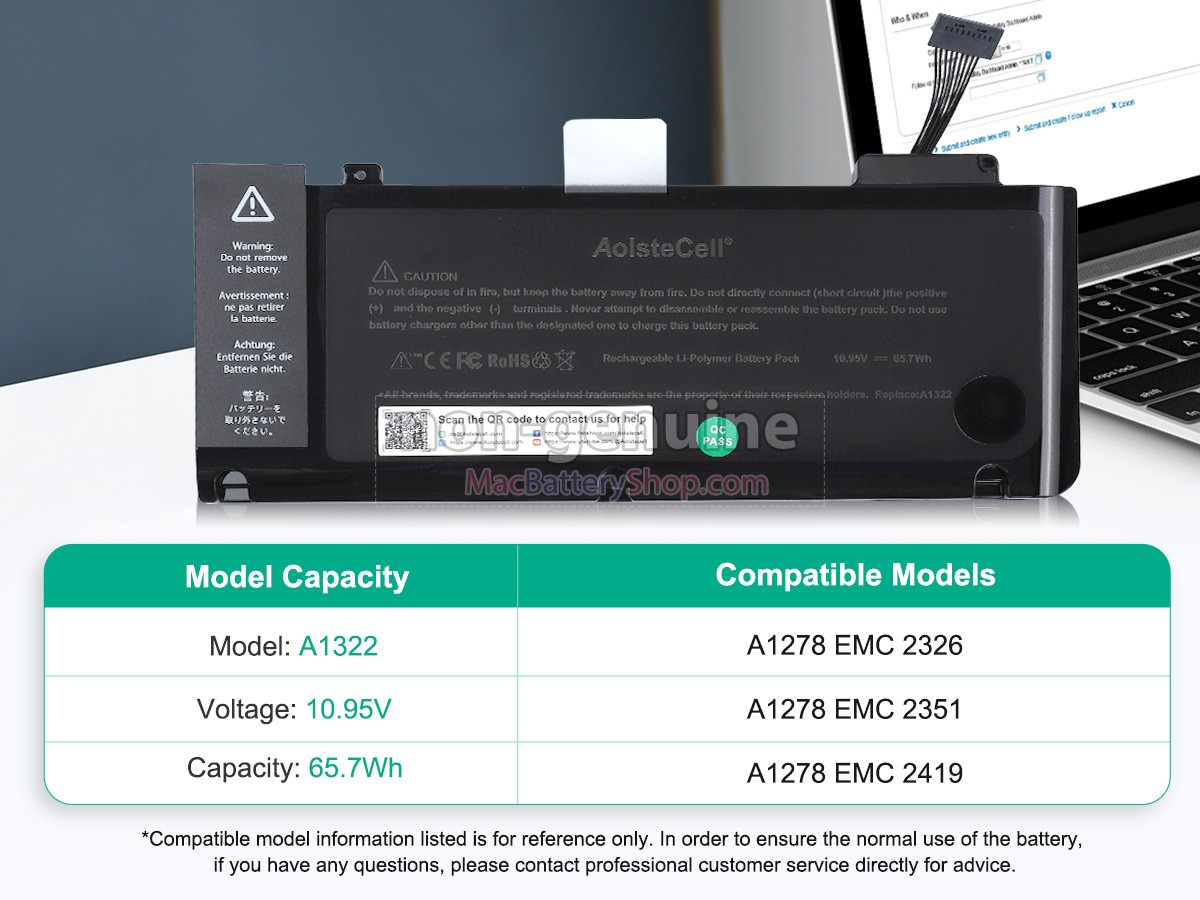 Apple A1278 EMC 2419 battery replacement