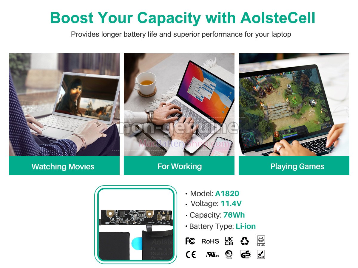 Apple MacBook Pro Core I7 2.9GHZ 15.4 inch TOUCH A1707(EMC 3072) battery replacement